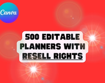 500 MRR Planners Canva Templates Bundle: Master Resell Rights, PLR Editable Workbook Journal, Plr eBooks Self-Publish Plr Bundle, Plr Pack