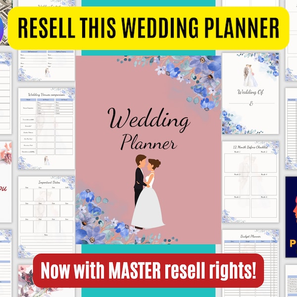 2024 PLR Wedding Planner Canva Templates, PLR Planner Wedding, Journal Wedding Logbook, PLR Canva Wedding Template, Mrr Master Resell Rights