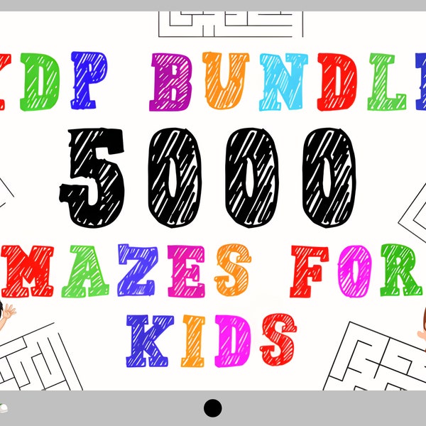 5000 Mazes for Kids, KDP PLR Bundle | Master Resell Rights License | 5 Difficulty Levels, from Easy Mazes to Extreme | PLR Mazes Kids, Mazes