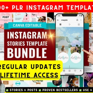 7000+ PLR Canva Instagram Bundle: PLR Social Media Canva, PLR Instagram Posts, Insta Story, Pinterest Plr Facebook Posts, Influencer Blogger