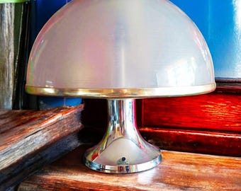 Vintage 1970s Verner Panton Orange and Chrome Lamp Space-age Mid