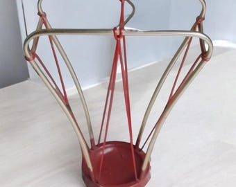 Vintage Umbrella Stand from Austria – 1950s, Brass and Red Cord