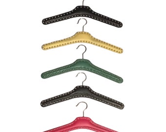 Vintage hangers, Leatherette hanger, lined hanger, Clothes hangers