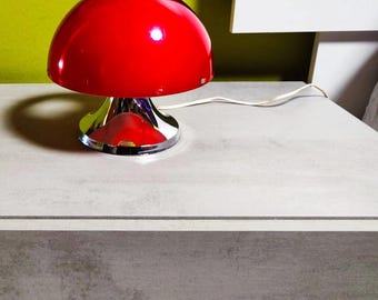 Vintage IXO Valencia Lamp – Space Age Design in Red and Chrome (1970s) - Vintage Mushroom Lamp