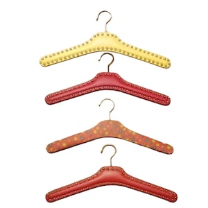 Set of Vintage Leather Hangers with Studs – 1950s-60s