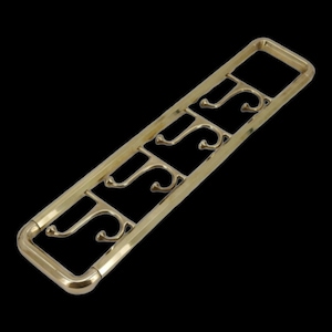 Vintage Brass Wall Coat Rack – Art Deco & Industrial Style