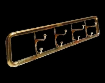 Art Deco wall coat rack. Brass coat rack. Coat hanger from the 1920s. Coat Hanger