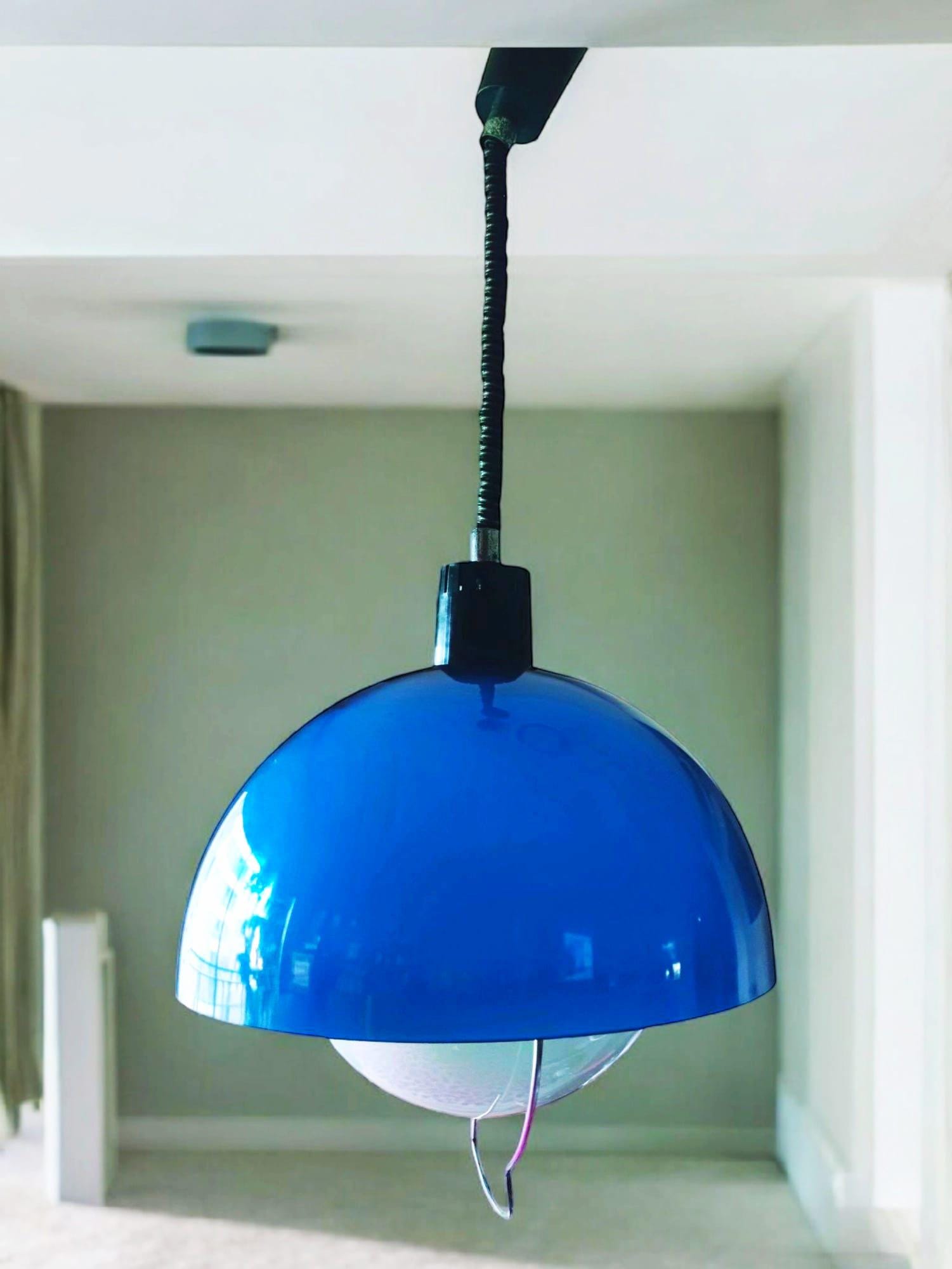 ブルーミッドセンチュリーヴィンテージシーリングランプ – 70年代の