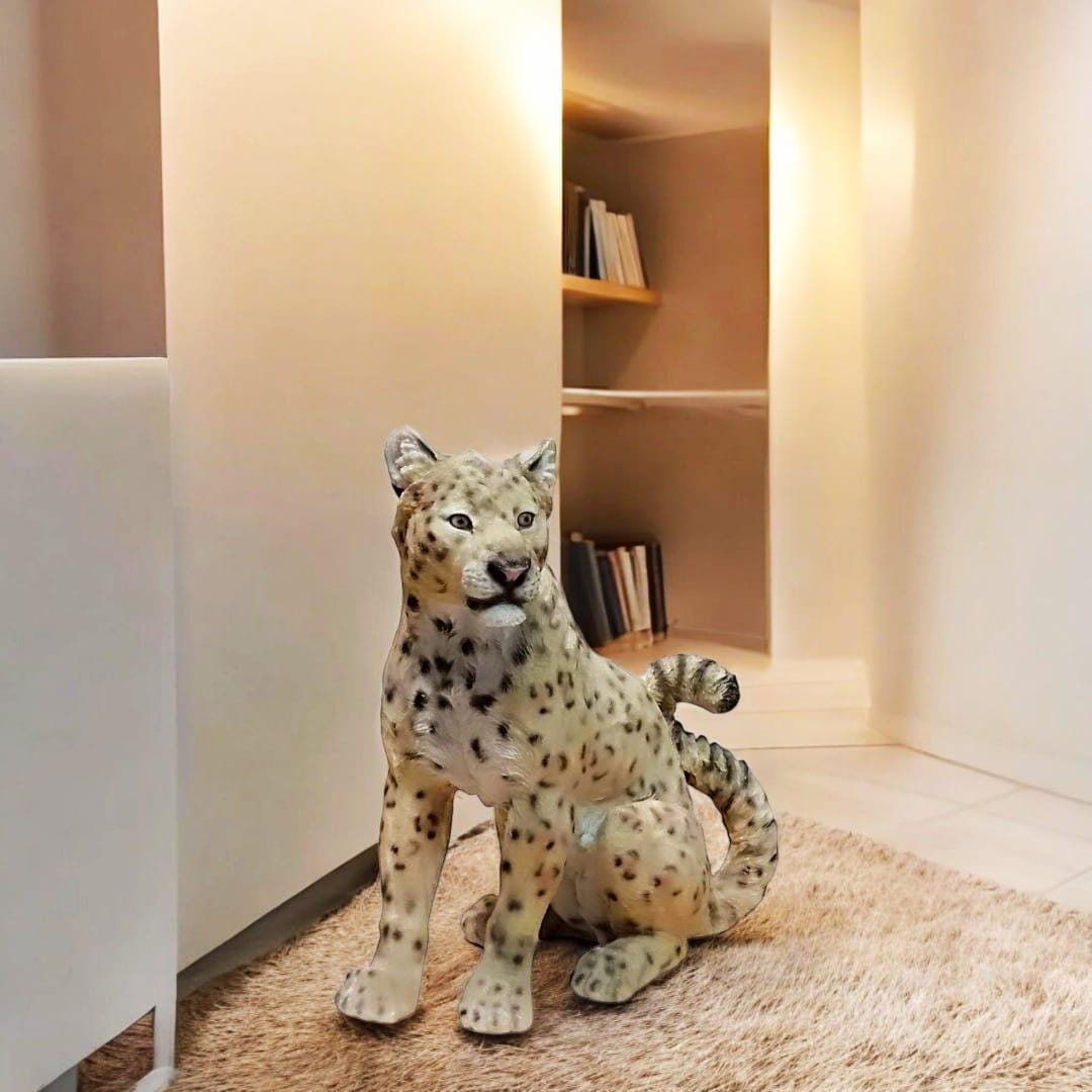 ポリクローム樹脂ヒョウ彫刻 – オリジナルヴィンテージ – ハリウッド