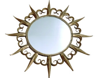 Wandspiegel, zonnespiegel, straalspiegel. Zonnestraal spiegel. Spaanse spiegel, Sunburst spaans