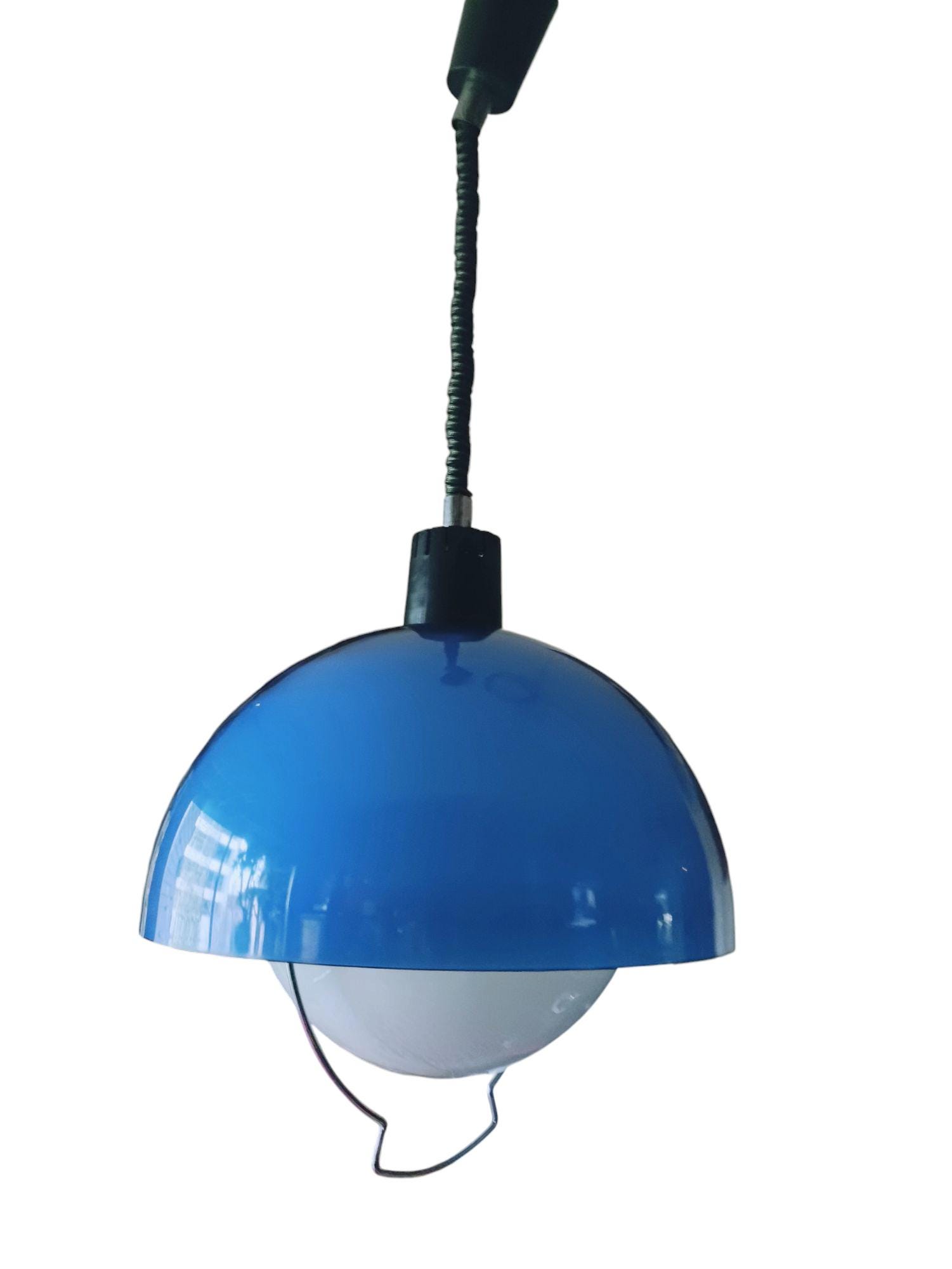 ブルーミッドセンチュリーヴィンテージシーリングランプ – 70年代の
