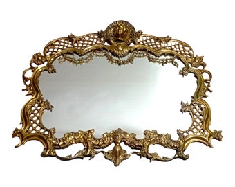 Jugendstil-Spiegel mit Bronzerahmen