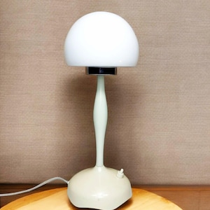Vintage Space Age Table Lamp in Plastic and Opaline Glass – 1960s-70s