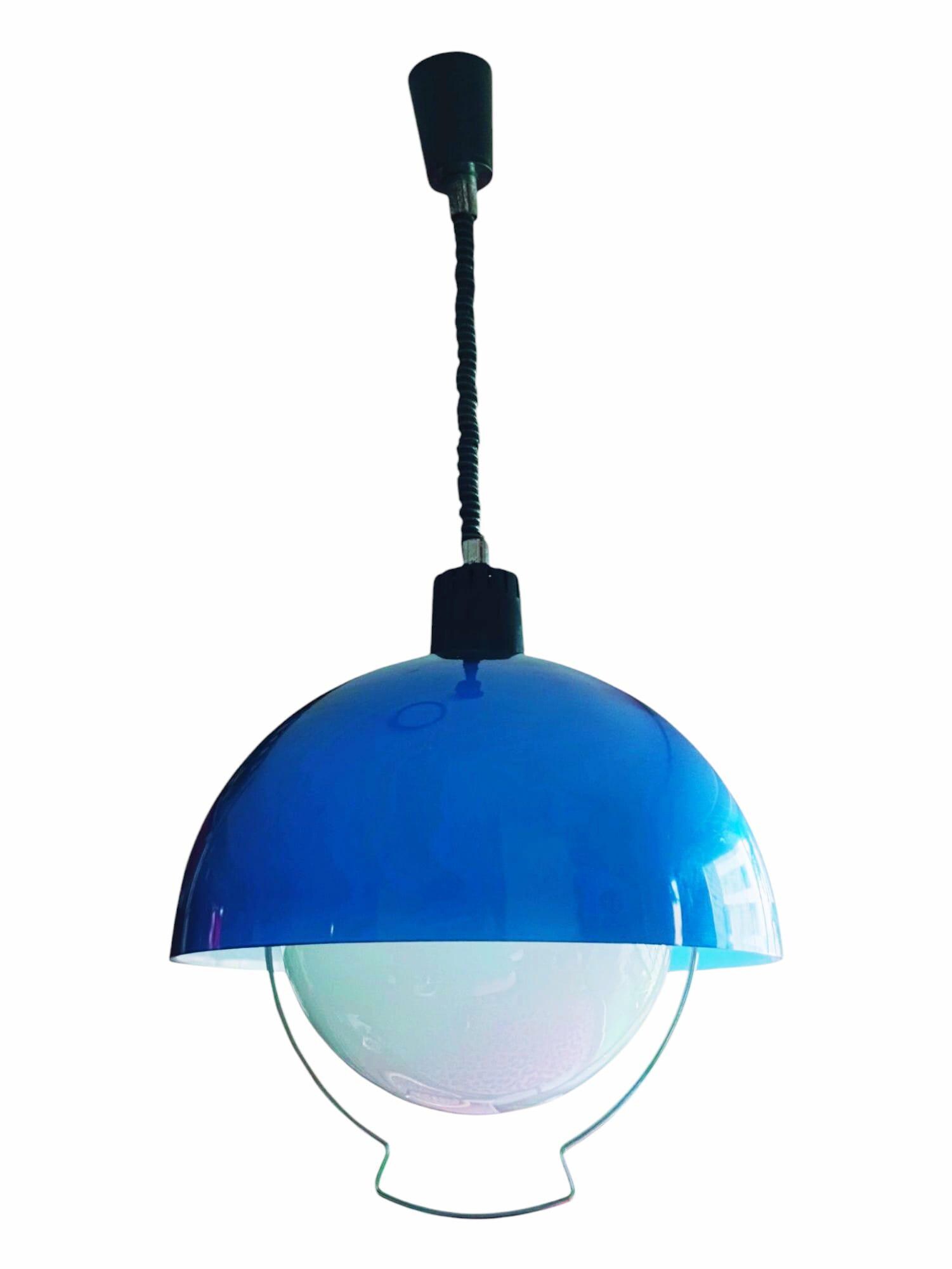 ブルーミッドセンチュリーヴィンテージシーリングランプ – 70年代の