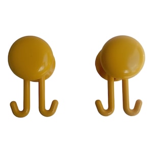 Vintage Space Age Yellow Wall Hooks – Functional 1970s Design