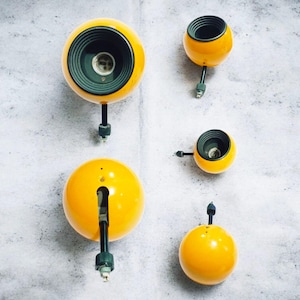 Vintage Spherical Spotlights in Orange | Space Age Mid-Century Design