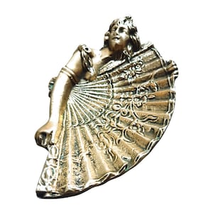 Art Nouveau Brass Tray with Female Figure