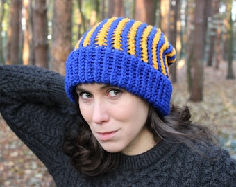 Blue Yellow Beanie | Etsy Ireland