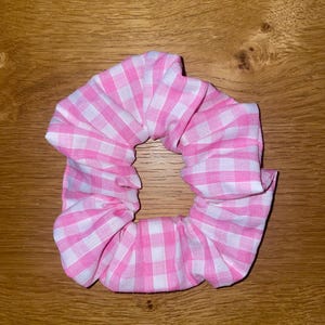 Handmade Pink Gingham Scrunchie