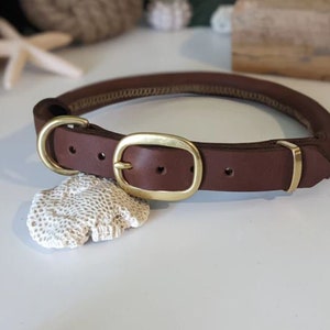 Premium Leather ROLLED Dog Collar Heavy Duty Anti Escape Comfortable and Safe Professional Training Personalized Made in Australia