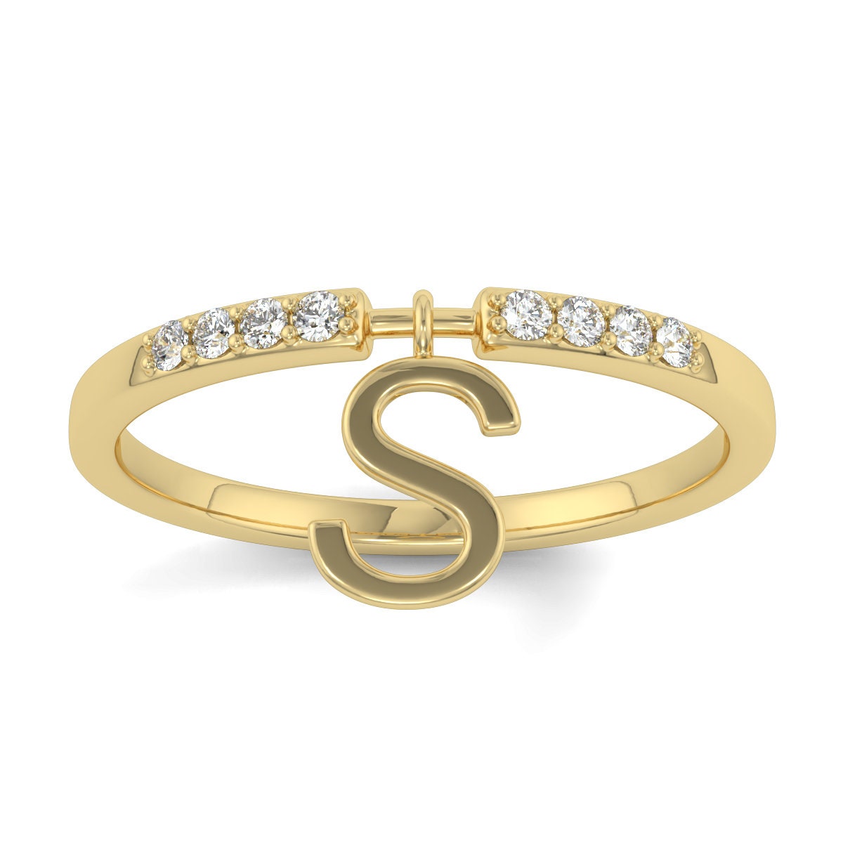 K Initial Gold Letter Ring – www.pipabella.com