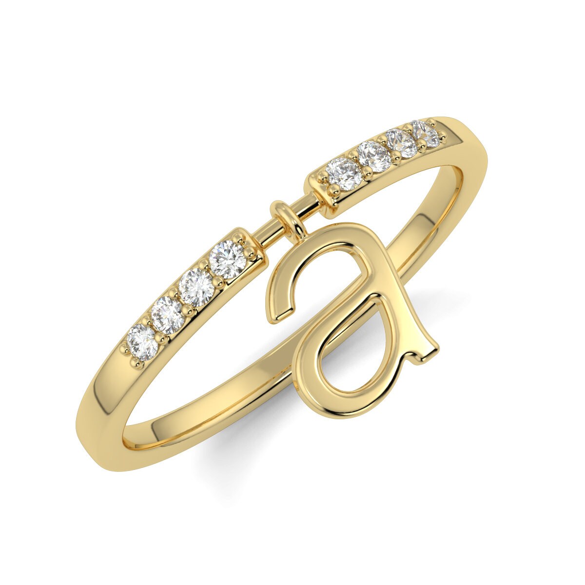 18k Gold Alphabet Ring – Fabricio Marotta Jewelry