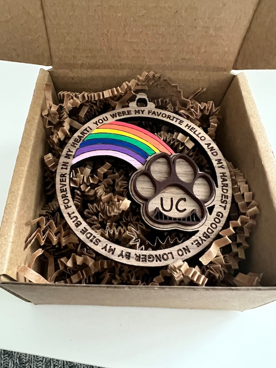 Rainbow bridge memorial pet ornament