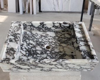 Calacatta Viola Marble Sink: Wall Mount Vanity Top, Natural Stone