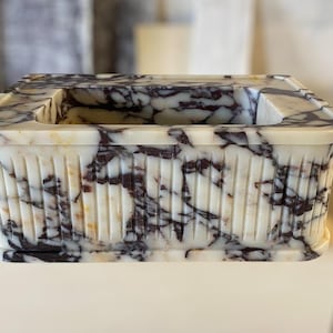 Calacatta Viola Marble Bathroom Sink | Wall Mount Vessel Sink | Custom Marble Vanity Top | Powder Room Sink | Fluted Marble Sink