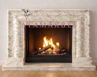 Hand Carved Calacatta Sugar Marble Fireplace Mantel - Custom Order