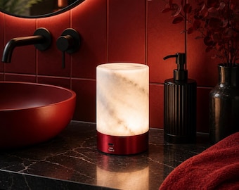 Personalized Marble Touch Lamp: Rechargeable Alabaster Stone LED Light