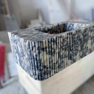 Calacatta Viola Marble Bathroom Sink | Wall Mount Vessel Sink | Custom Marble Vanity Top | Powder Room Sink | Fluted Marble Sink