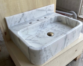Handmade Carrara Marble Basin | Natural Stone Bathroom Feature