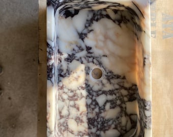 Luxury Stone Vessel | Handcrafted Calacatta Marble Basin for Vanity