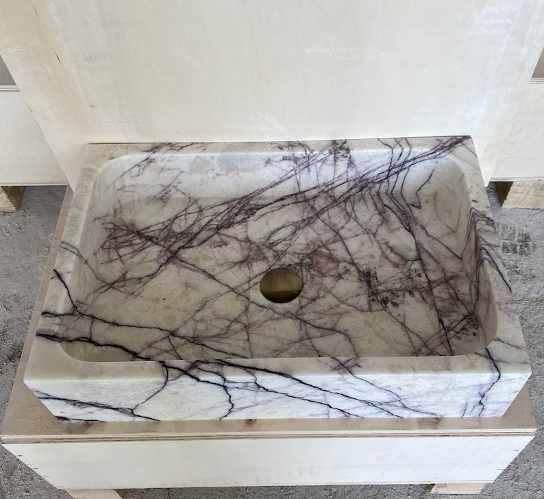 Lilac Marble Sink Wall Mount Marble Sink Marble Bathroom Sink Etsy
