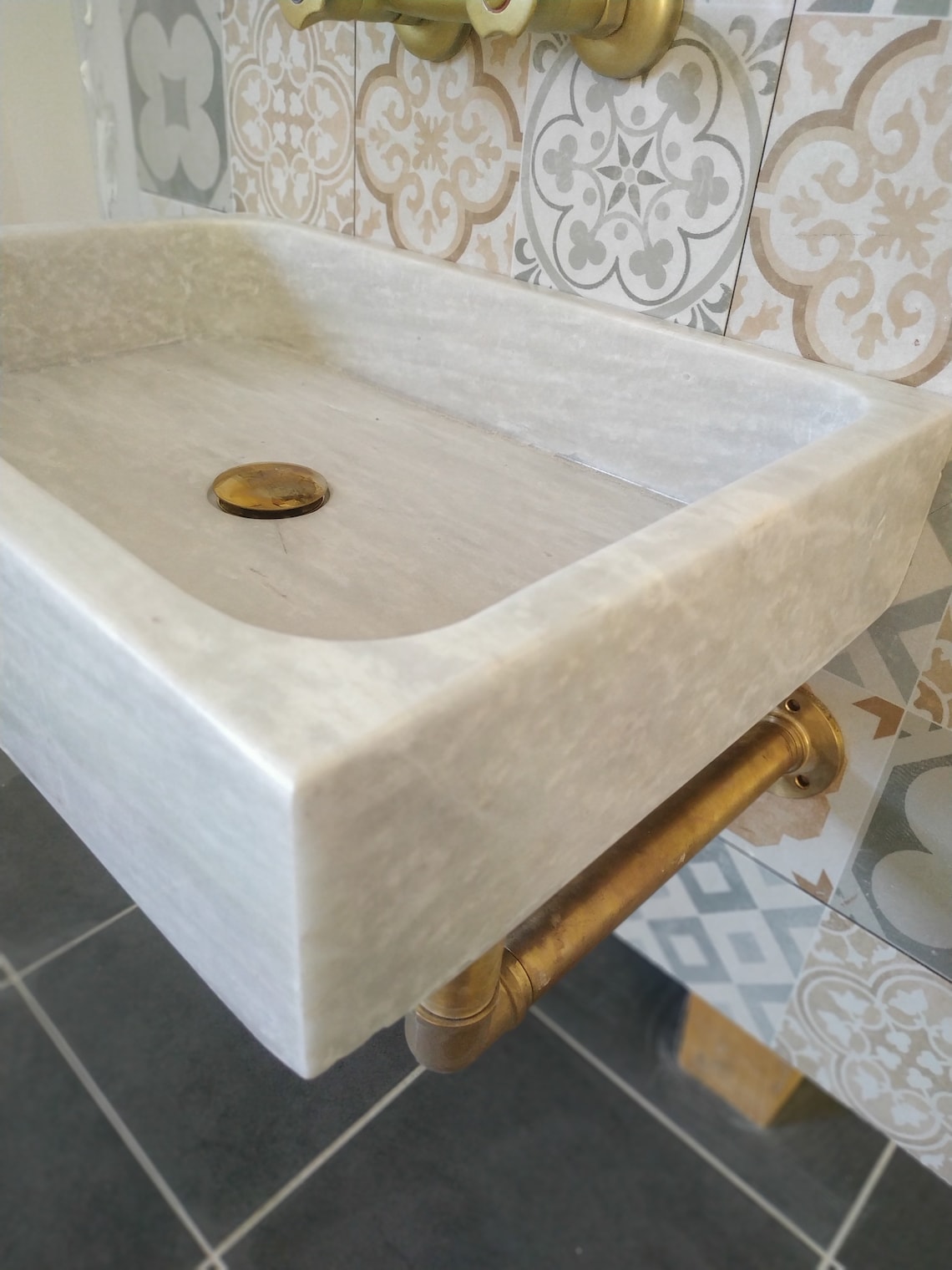 Custom Marble Sink Wall Mount Marble Sink Marble Bathroom Sink Etsy