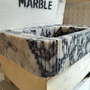 Calacatta Viola Marble Bathroom Sink | Wall Mount Vessel Sink | Custom Marble Vanity Top | Powder Room Sink | Fluted Marble Sink