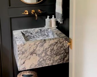 Calacatta Viola Marble Sink: Wall Mount Bathroom Vanity Top
