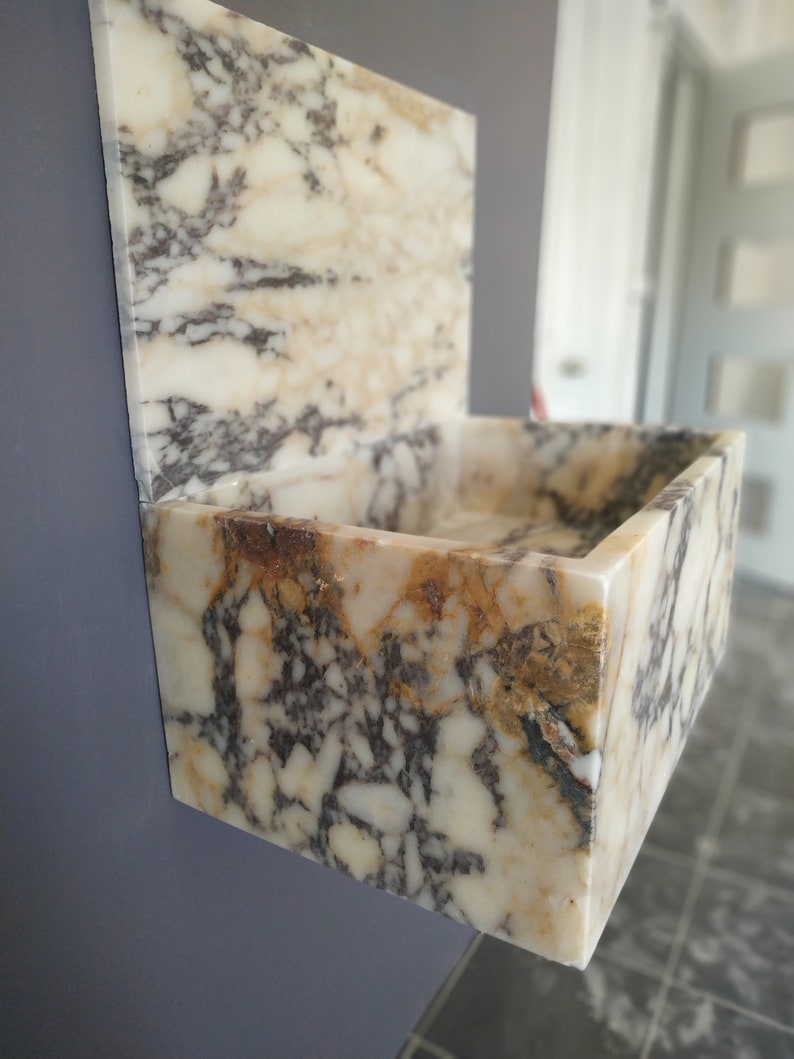 Travertine Sink With Backsplash Wall Mount Travertine Sink Etsy