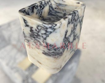 Natural Calacatta Marble Basin with Expressive Veining