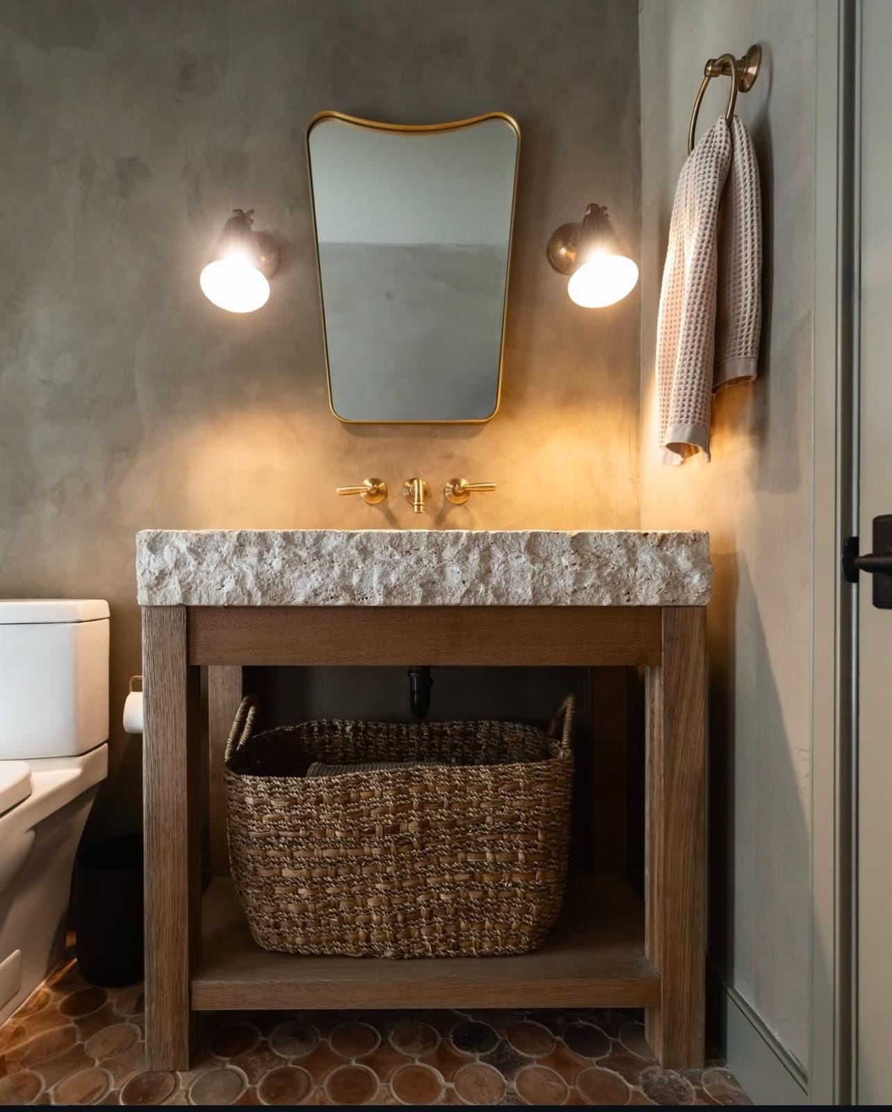 marble♡ Generic 100% Natural Marble Boat Sink, Rustic Farmhouse