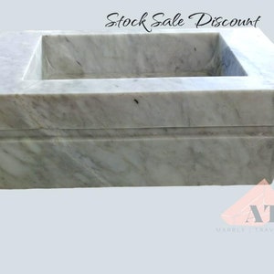 READY TO SHIP Gray Marble Bathroom Sink | Wall Mount Vessel Sink | Custom Marble Vanity Top | Powder Room Sink