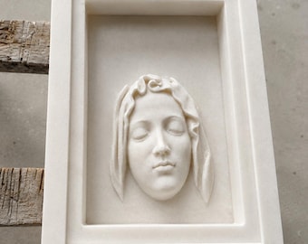 Marble Wall Relief Classical Female Relief Roman Greek Goddess Wall Art Mediterranean Wall Sculpture Ancient Muse Wall Relief