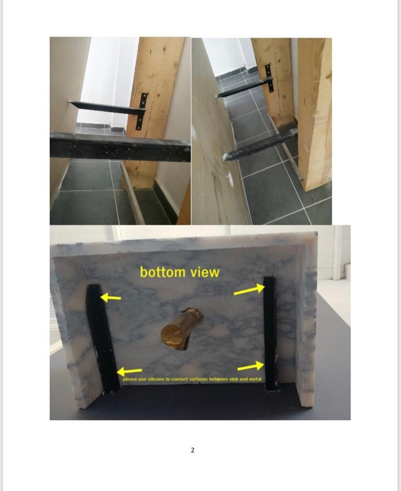 STEEL BRACKETS for Wall Mounted Marble Sinks Floating Sink Etsy