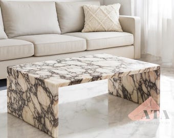 Calacatta Viola Marble Coffee Table Marble Side Table for Living Room