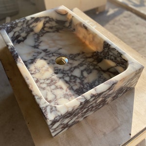 Calacatta viola Marble Sink Wall Mount Marble Sink Marble Bathroom Sink Powder Room Sink Custom Vanity Top Custom Marble Sink