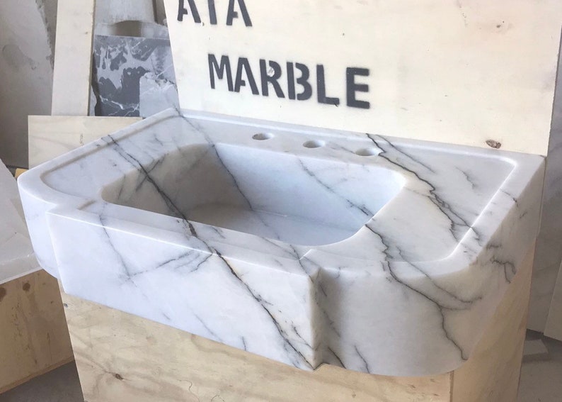 Lilac Marble Sink Wall Mount Marble Sink Hand Carved Marble Etsy