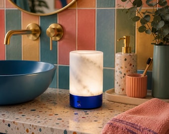 Personalized Marble Touch Lamp: Rechargeable Alabaster Stone LED Light
