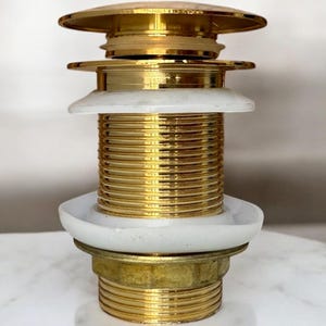 Tapa de drenaje sin ranuras, tapa de drenaje emergente Click Clack para lavabo de baño, tapa de drenaje para lavabo, tapón de lavabo dorado, tapa de drenaje para lavabo cromada