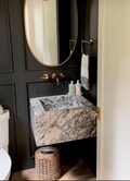 Calacatta Viola Marble Bathroom Sink | Wall Mount Vessel Sink | Custom Marble Vanity Top | Powder Room Sink